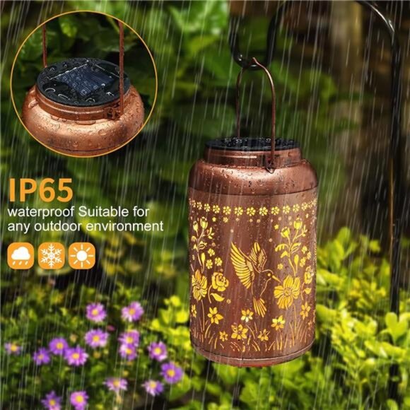 Mothers Day Gifts Solar Lanterns Outdoor Waterproof Hummingbird Garden Decor - Picture 5 of 7